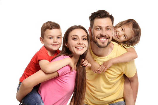 happy family with debts under control